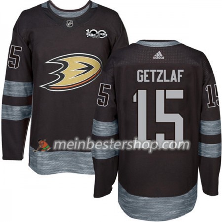 Anaheim Ducks Ryan Getzlaf 15 1917-2017 100th Anniversary Adidas Schwarz Trikot Authentic - Herren
